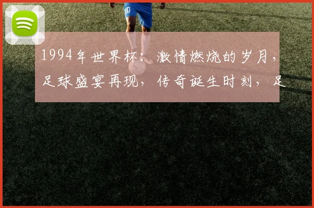 1994年世界杯：激情燃烧的岁月，足球盛宴再现，传奇诞生时刻，足球迷们不容错过